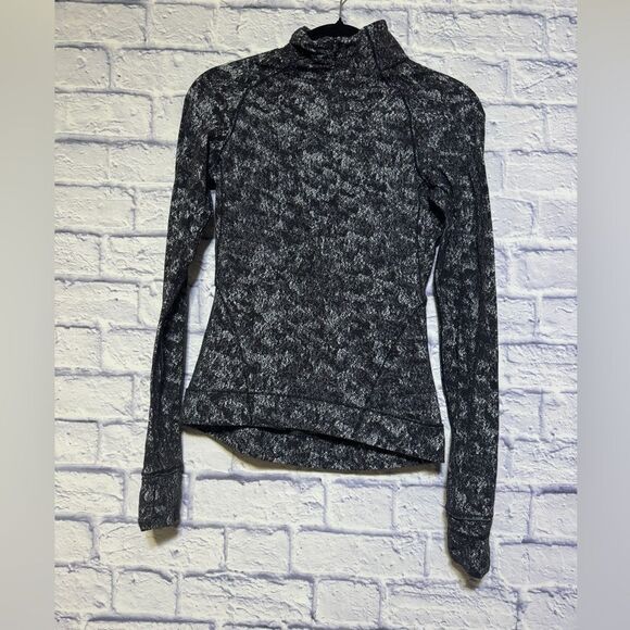 Lululemon Outrun the Elements 1/2 Zip in Misted Jacquard Black White - Picture 1 of 15